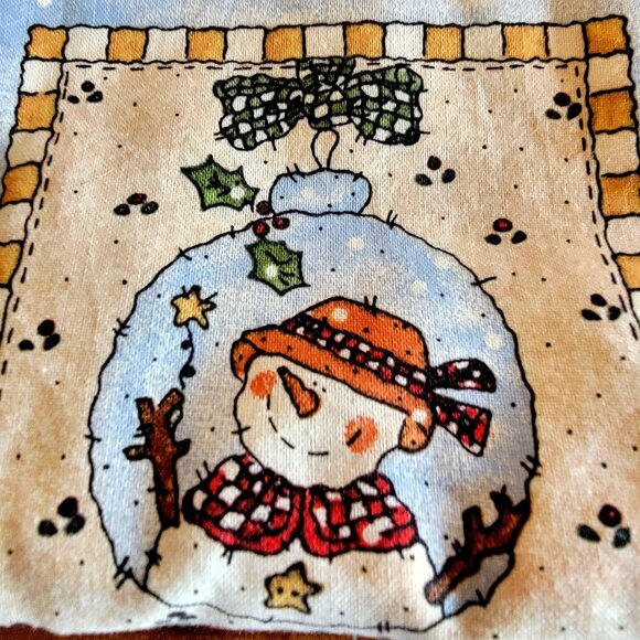 VTG 80s 90s Y2k Cottage core Snowman-Themed Quilted Placemats - Picture 3 of 11
